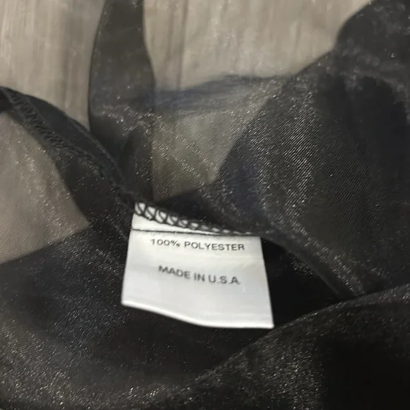 anthropologie sheer Black Back Bow at neck, self tie, Blouse NWOT By Ellender - Picture 14 of 16